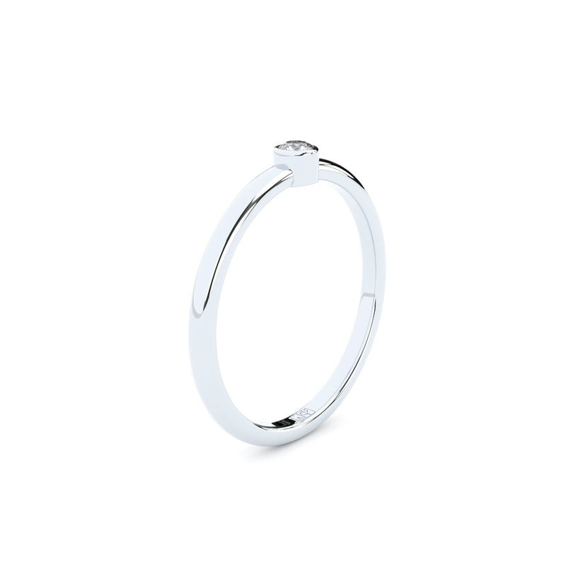 bezel set engagement ring with lab grown or natural diamonds by Formes