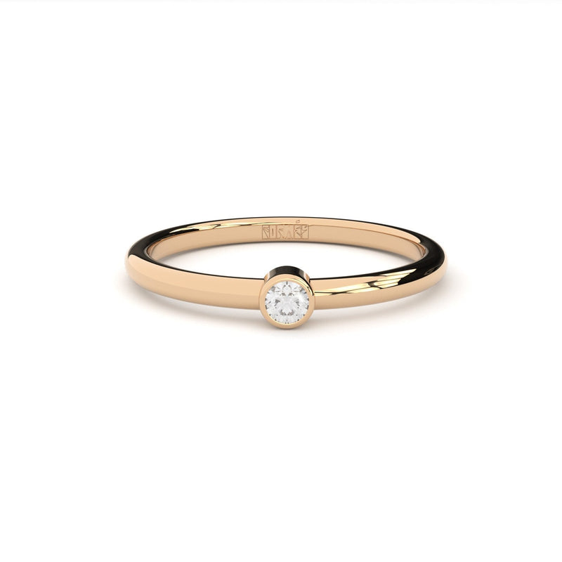bezel set engagement ring with lab grown or natural diamonds by Formes