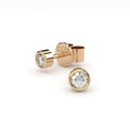 bezel set lab grown diamonds studs by Formes
