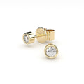 bezel set lab grown diamonds studs by Formes