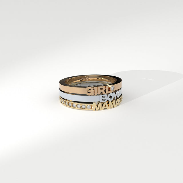 boy ring from gold with lab grown diamond designed by Formes