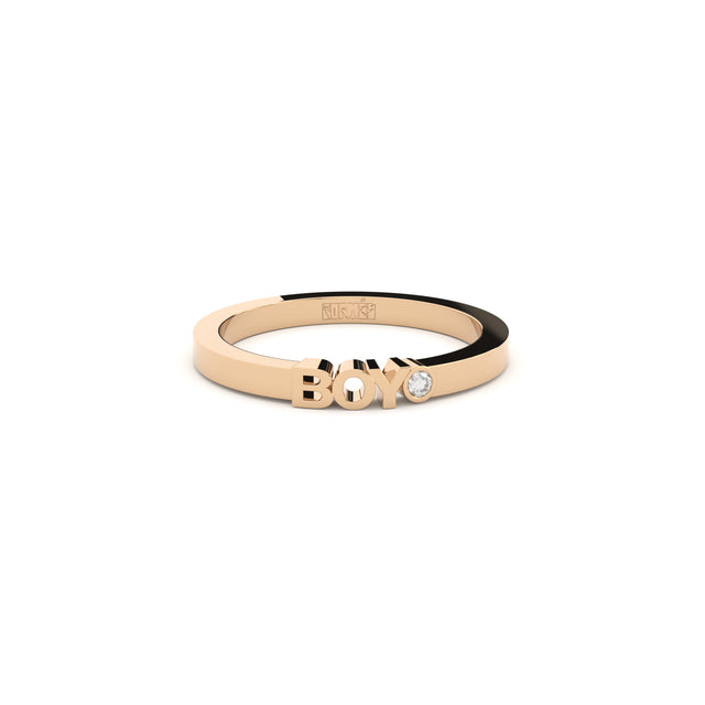 boy ring from gold with lab grown diamond designed by Formes