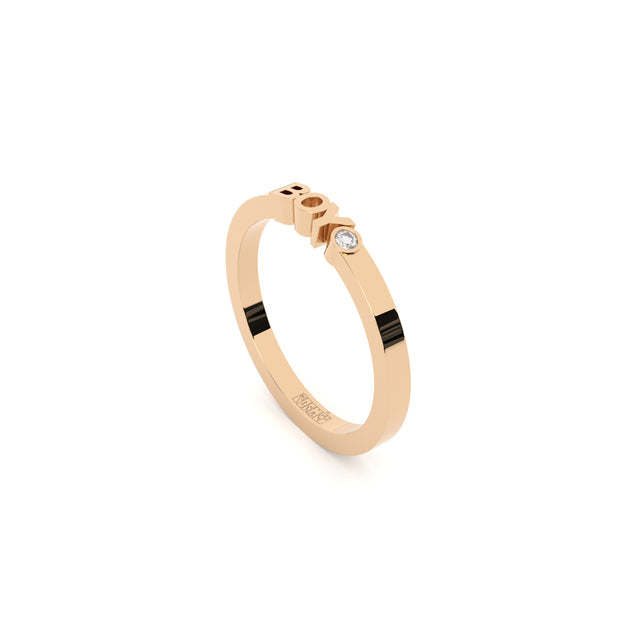 boy ring from gold with lab grown diamond designed by Formes