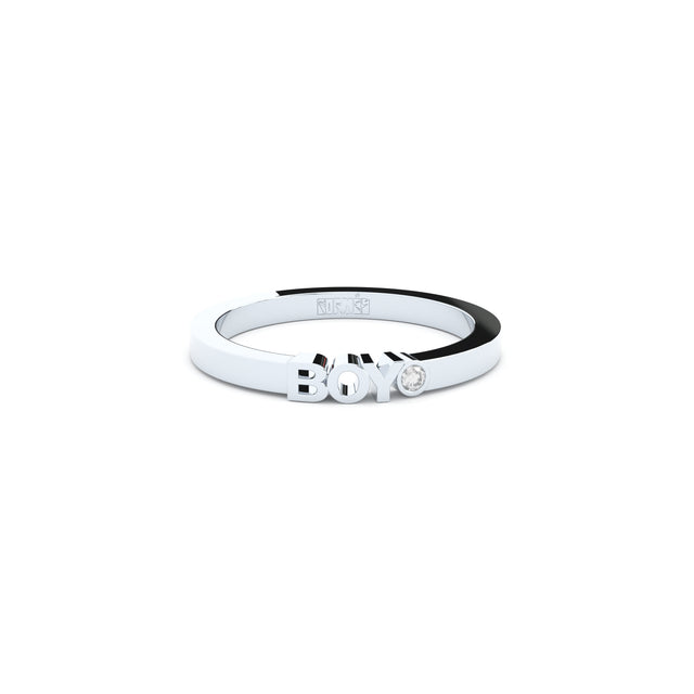 boy ring from gold with lab grown diamond designed by Formes
