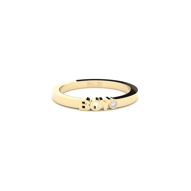 boy ring from gold with lab grown diamond designed by Formes