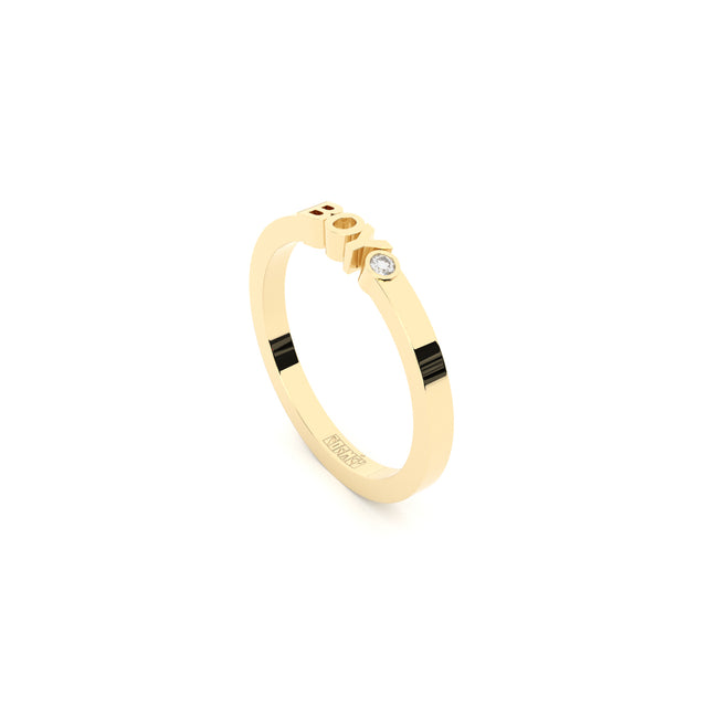 boy ring from gold with lab grown diamond designed by Formes