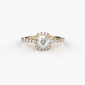 cushion cut lab grown or natural diamond engagement ring in halo style by Formes