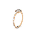 cushion cut lab grown or natural diamond engagement ring in halo style by Formes