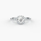cushion cut lab grown or natural diamond engagement ring in halo style by Formes