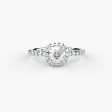 cushion cut lab grown or natural diamond engagement ring in halo style by Formes