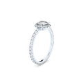 cushion cut lab grown or natural diamond engagement ring in halo style by Formes