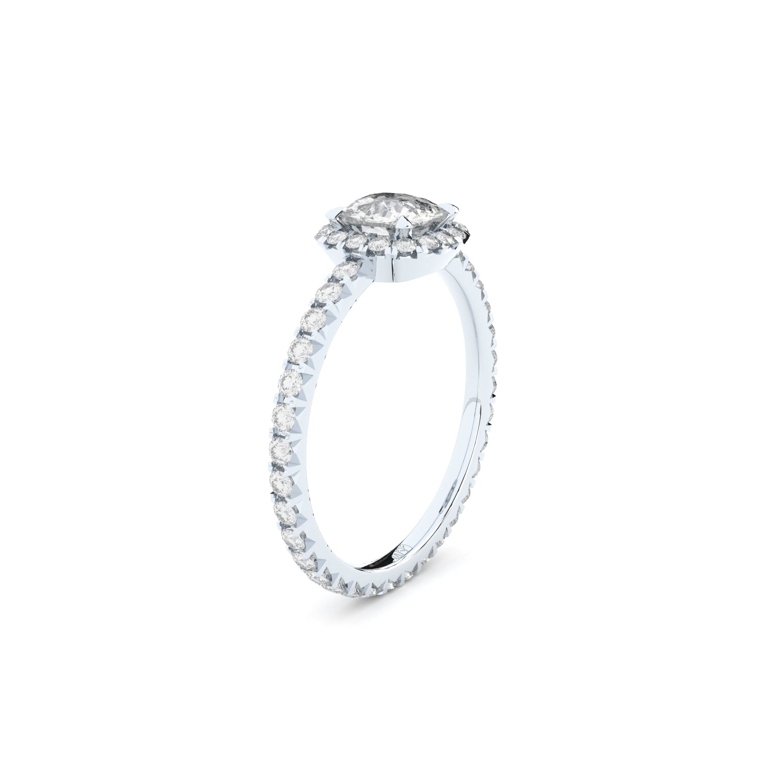 cushion cut lab grown or natural diamond engagement ring in halo style by Formes
