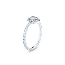 cushion cut lab grown or natural diamond engagement ring in halo style by Formes