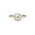 cushion cut lab grown or natural diamond engagement ring in halo style by Formes