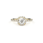 cushion cut lab grown or natural diamond engagement ring in halo style by Formes
