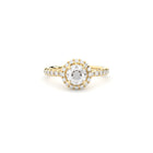 Halo engagement ring with natural or lab grown diamonds