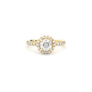 Halo engagement ring with natural or lab grown diamonds