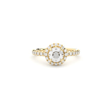 Halo engagement ring with natural or lab grown diamonds