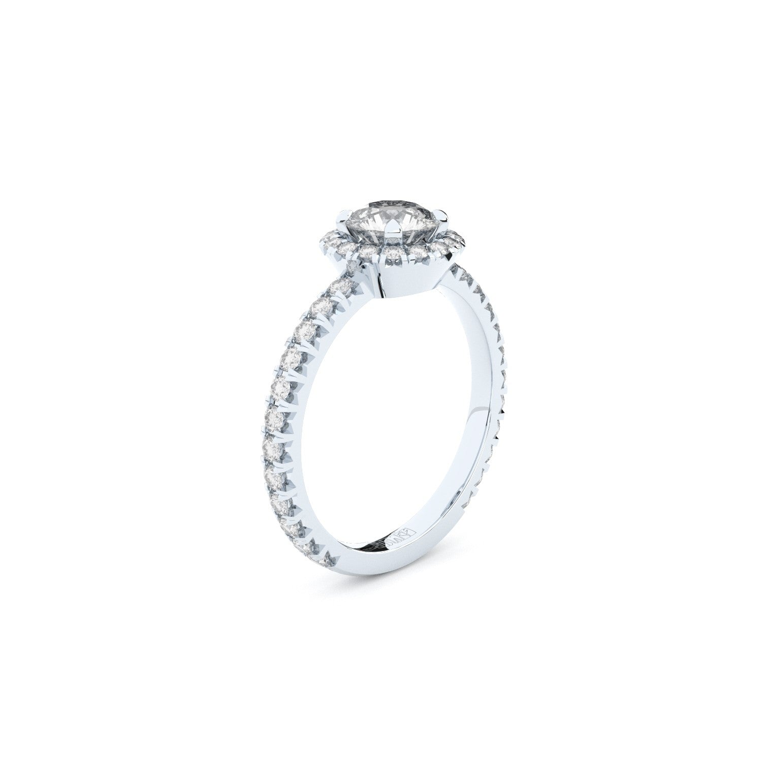 designer halo engagement ring with lab grown or natural diamonds by Formes