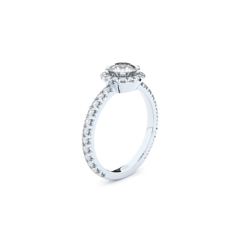 designer halo engagement ring with lab grown or natural diamonds by Formes