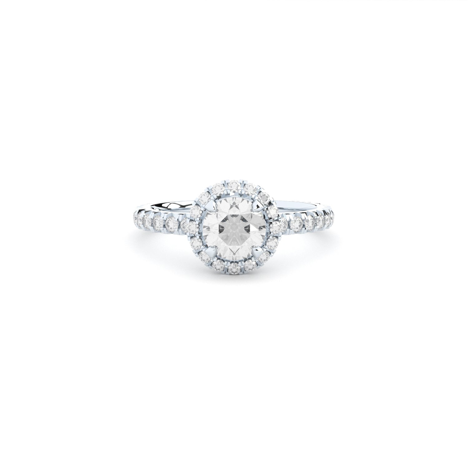 designer halo engagement ring with lab grown or natural diamonds by Formes