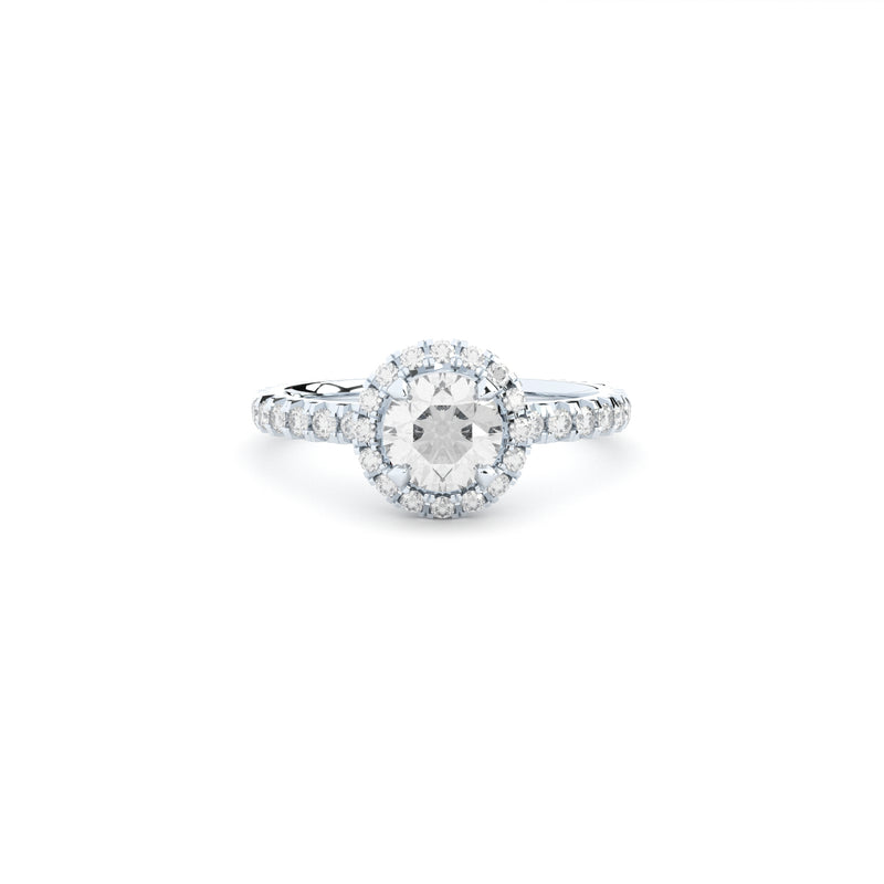 designer halo engagement ring with lab grown or natural diamonds by Formes