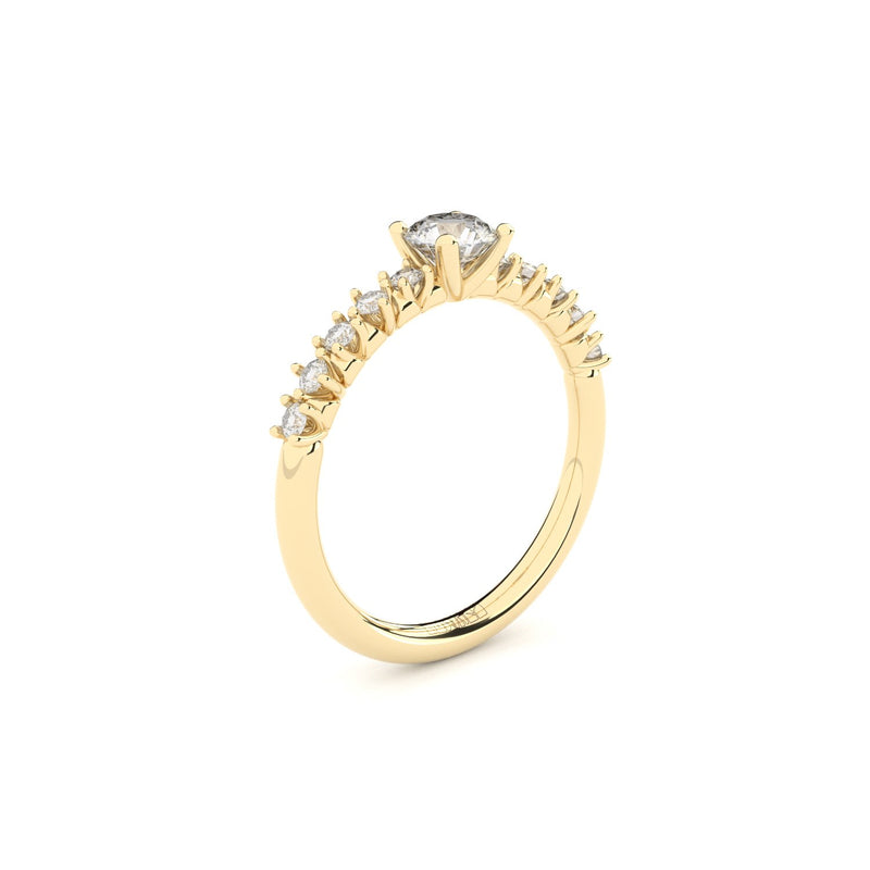 designer solitaire engagement ring with lab grown or natural diamonds by Formes