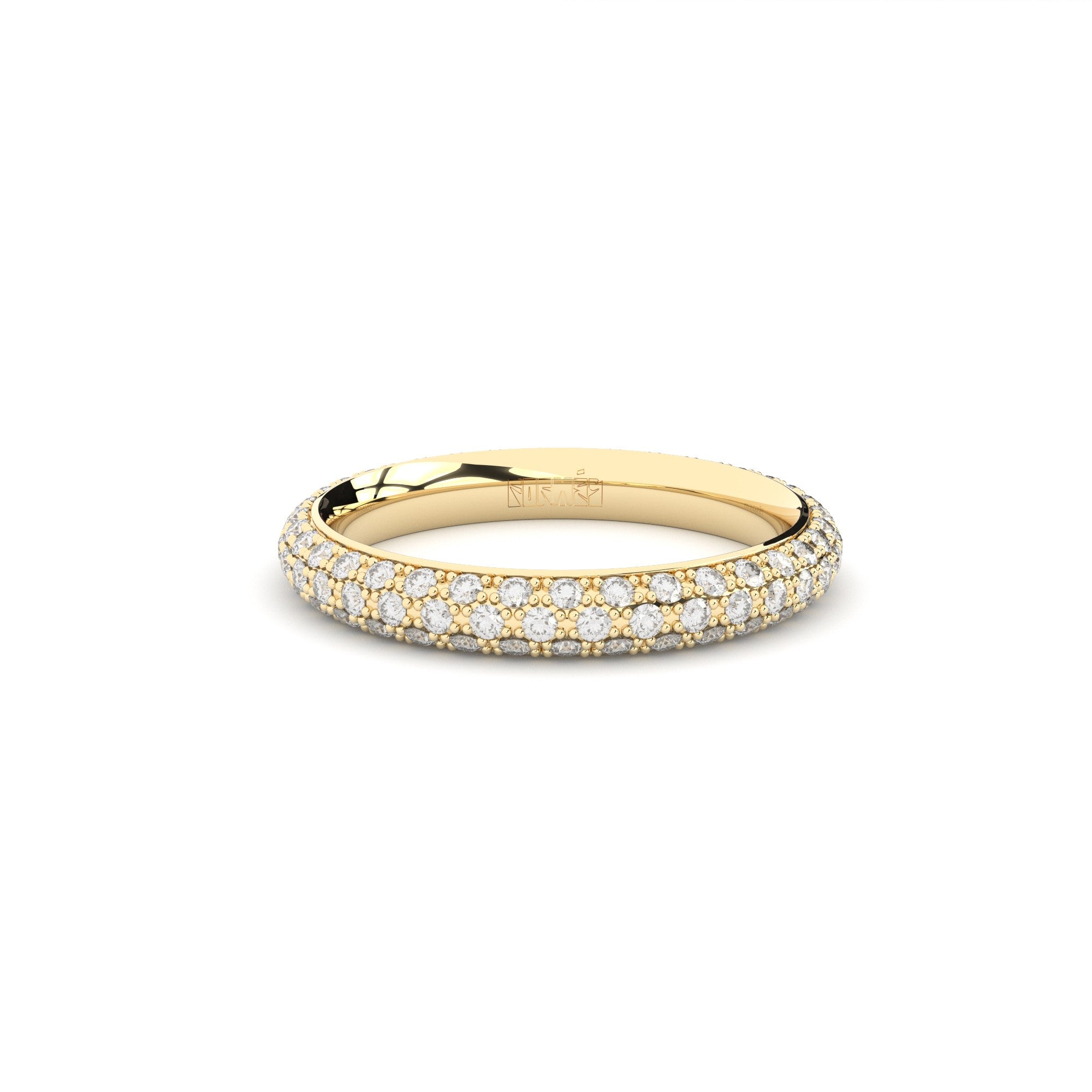 pave set diamond wedding ring