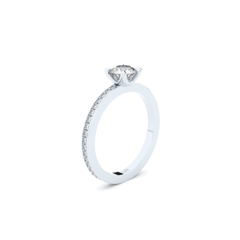 edgy solitaire engagement ring with lab grown diamond in pave style by formesedgy solitaire engagement ring with lab grown diamond in pave style by formes
