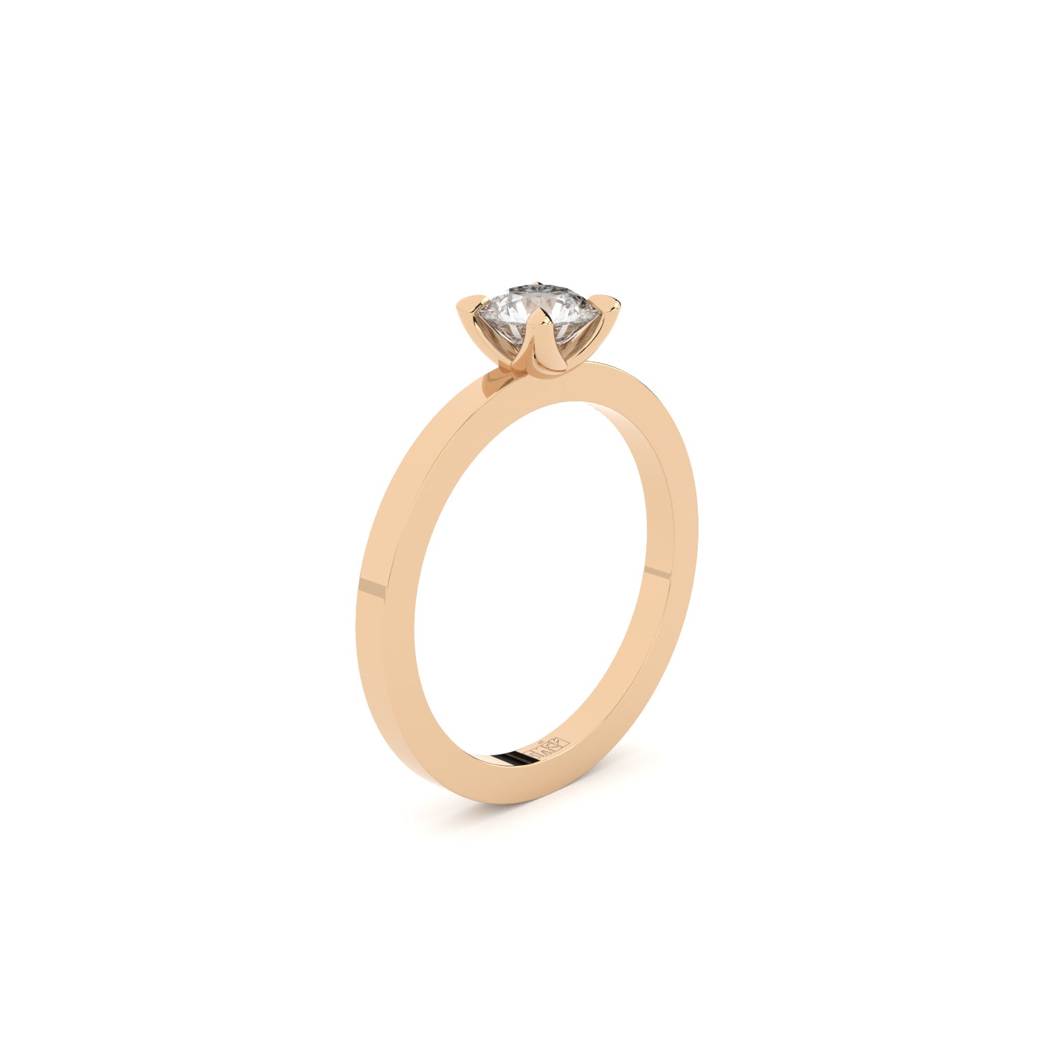 edgy solitaire engagement ring with lab grown diamonds by Formes