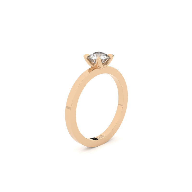 edgy solitaire engagement ring with lab grown diamonds by Formes