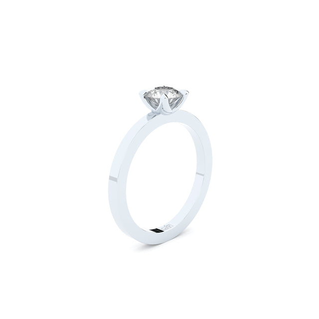 edgy solitaire engagement ring with lab grown diamonds by Formes