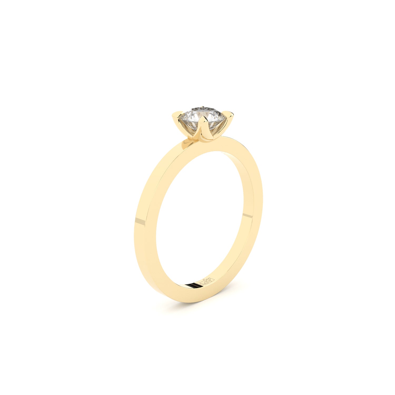 edgy solitaire engagement ring with lab grown diamonds by Formes