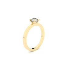 edgy solitaire engagement ring with lab grown diamonds by Formes