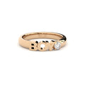 golden BOY ring with lab made diamonds stackable style by Formes
