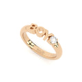 golden BOY ring with lab made diamonds stackable style by Formes side