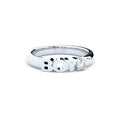 golden BOY ring with lab made diamonds stackable style by Formes white