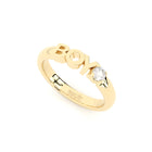 golden BOY ring with lab made diamonds stackable style by Formes yellow side