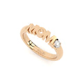 golden MOM ring with lab made diamonds stackable style by Formes