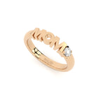 golden MOM ring with lab made diamonds stackable style by Formes