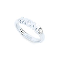 golden MOM ring with lab made diamonds stackable style by Formes white