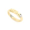 golden MOM ring with lab made diamonds stackable style by Formes yellow