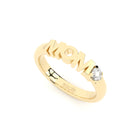 golden MOM ring with lab made diamonds stackable style by Formes yellow