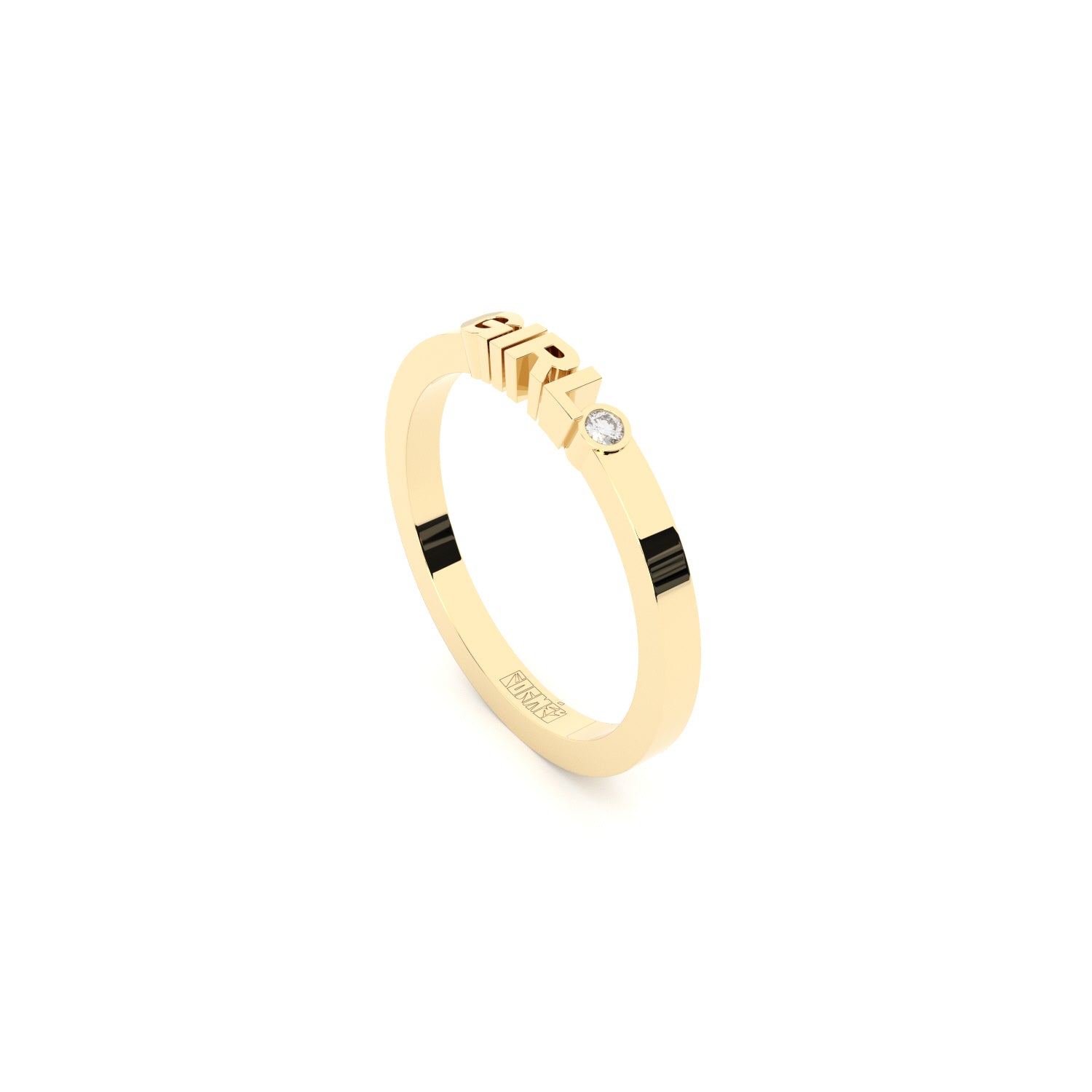 golden girl ring with lab grown diamond designed by Formes