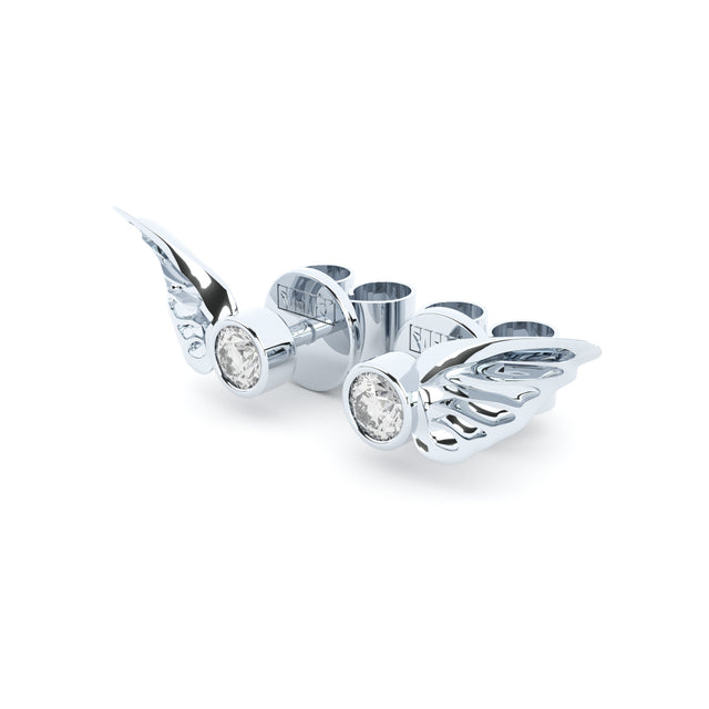 golden wings earrings with lab grown diamonds from formes