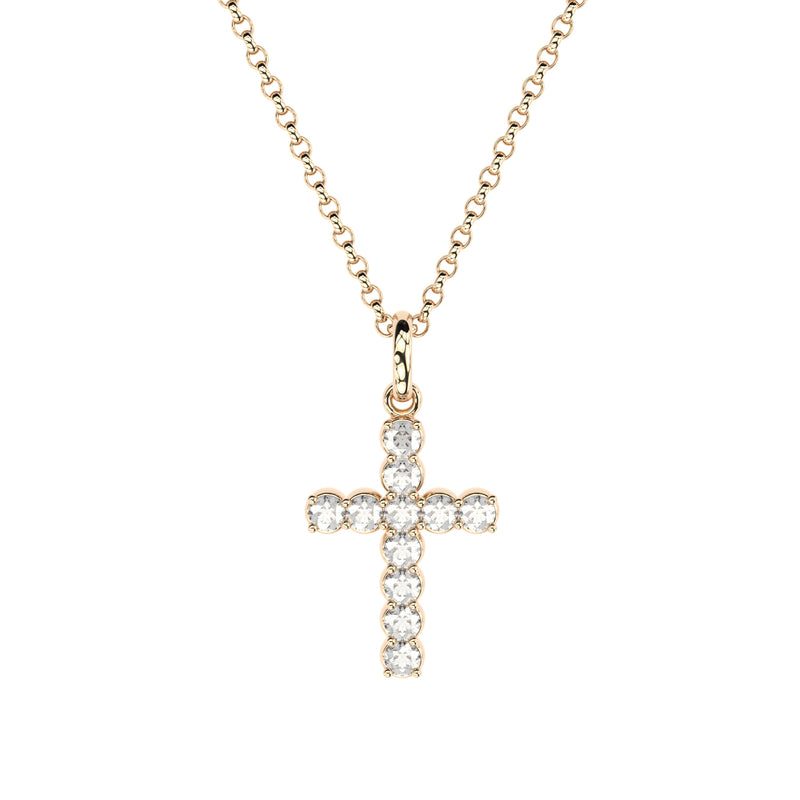 handmade cross pendant with lab grown or natural diamonds by Formes
