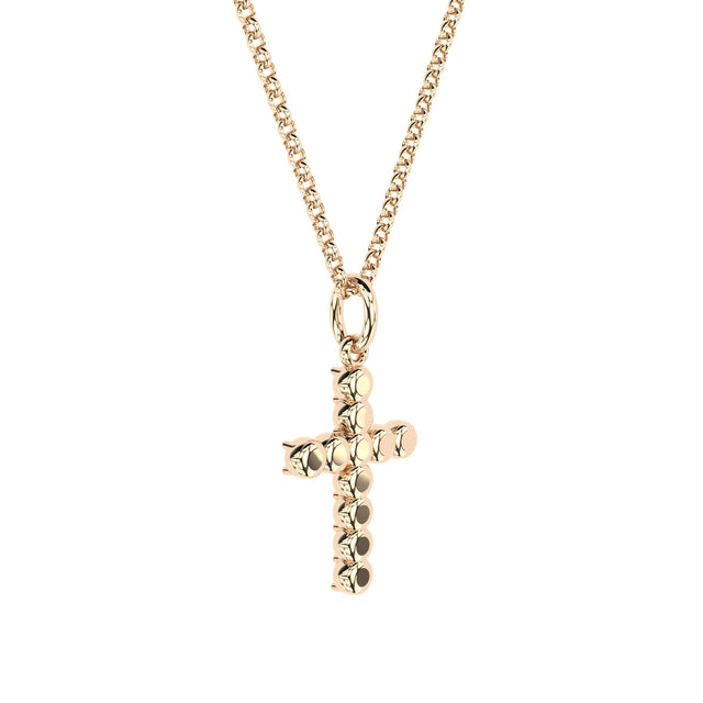 handmade cross pendant with lab grown diamonds by Formes