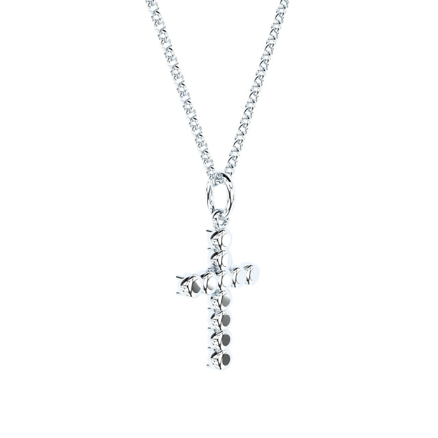 handmade cross pendant with lab grown diamonds by Formes