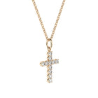 handmade cross pendant with lab grown or natural diamonds by Formes