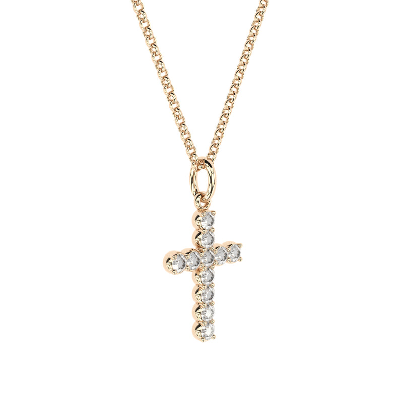 handmade cross pendant with lab grown or natural diamonds by Formes